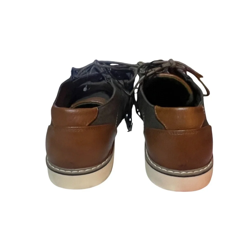 George Mens Dress‎ Shoes Size 12M Brown Fabric Upper Memory Foam Oxfords NEW